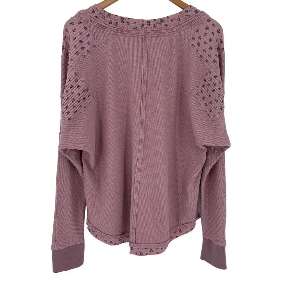 Free People Heart To‎ Heart Henley Top Daytime Fireworks Pink Boho Women Medium - Picture 7 of 11